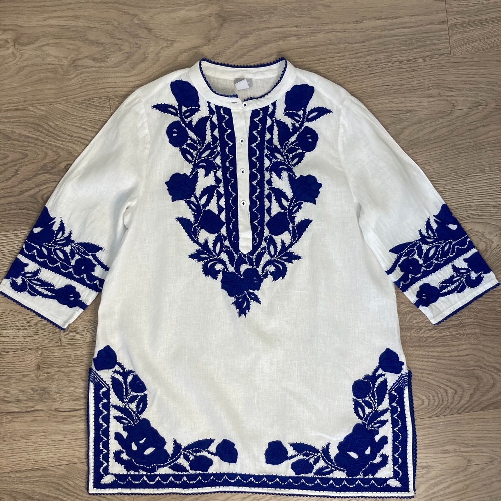 Chico's Embroidered Linen long tunic